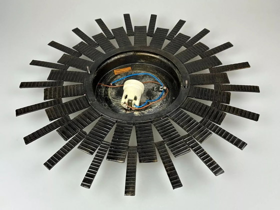 Image 1 of 60s 70s Brutalistische Wandlamp Wandlamp Ijzer & Glas Van Honsel Leuchten