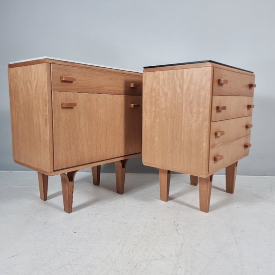 Nightstands by Frantisek Mezulanik, 1970s, Set of 2, Wood, White (photo 8 of 10)