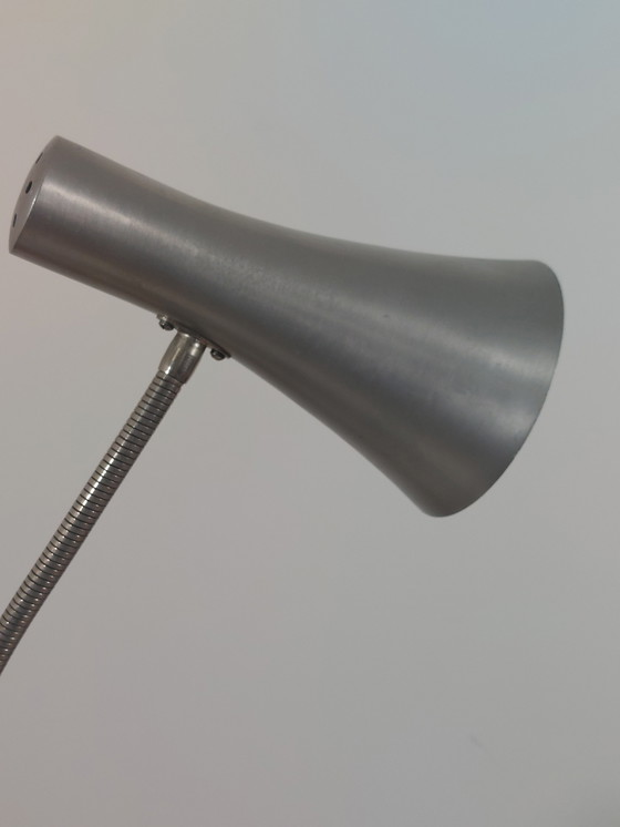 Image 1 of Lampada da tavolo vintage Hillebrand di metà secolo, lampada da scrivania a collo di cigno, finitura arricciata, anni '60