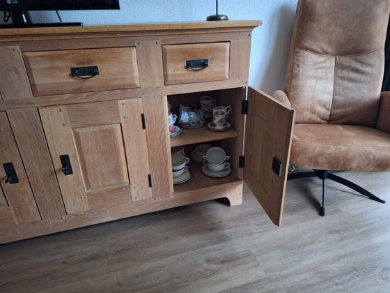massie credenza in rovere chiaro, Credenze, Metallo, Legno, Nero (foto 5 di 6)