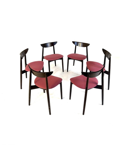 Image 1 of 6 sedie da sala da pranzo vintage, Harry Østergaard anni '60
