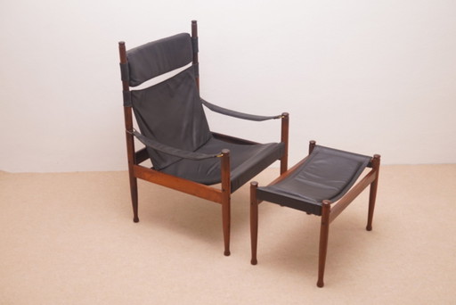Butaca y otomana de Erik Worts para Niels Eilersen 