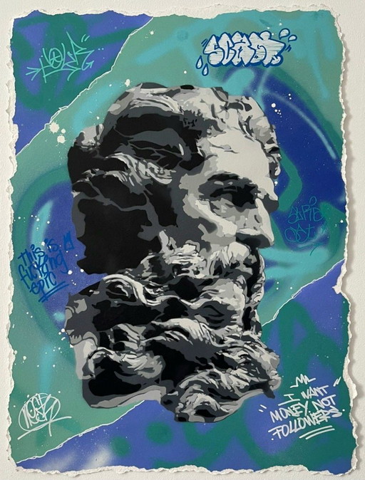 Kunstschilderij - QUIONA+ RIBES - Zeus