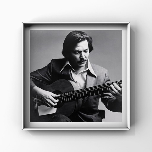 1x œuvre d'art en noir et blanc de Carlos Jobim, milieu du XXe siècle, années 1970