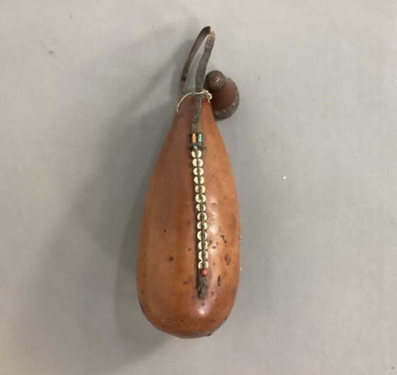 Image 1 of Vintage Masai Kenya Africa shield drinking bottles and spear