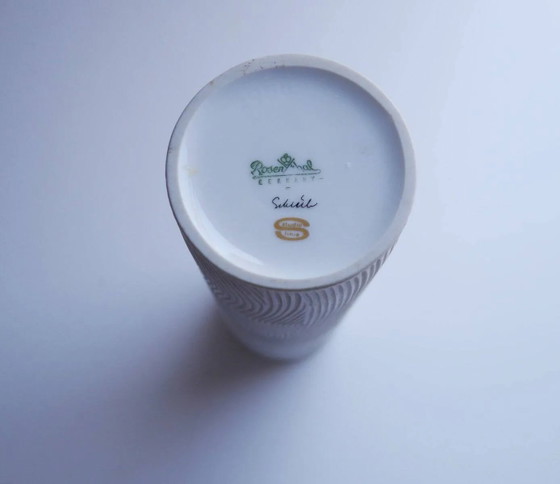 Image 1 of Mid-century modern Op-Art Studio Line bisque porcelain vase by Werner Schreib for Rosenthal, 1960s