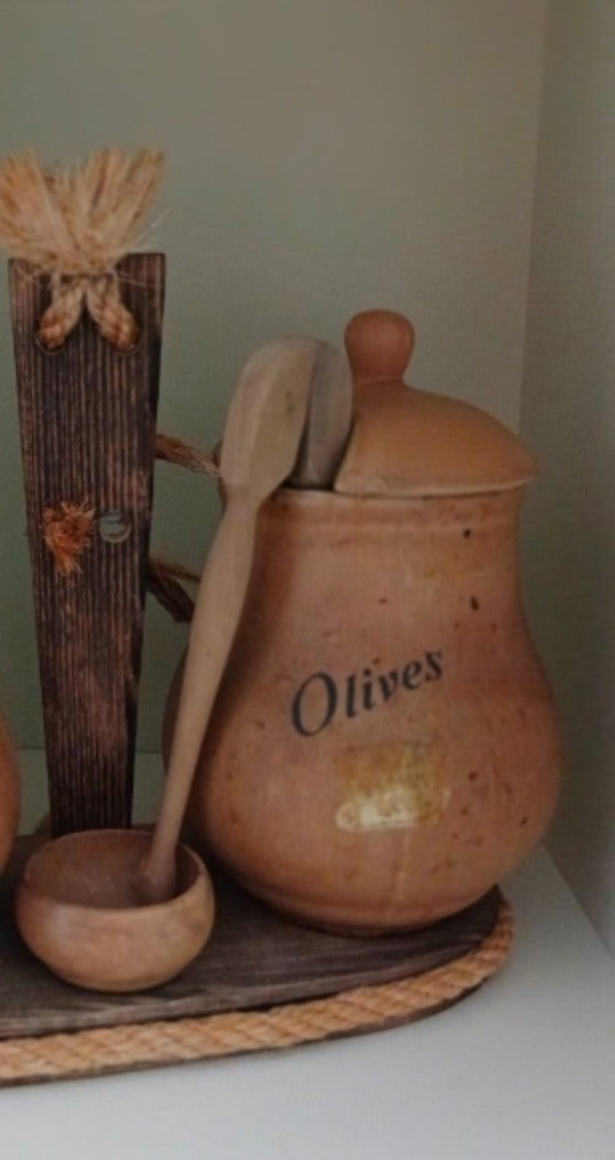 Set Vintage Francese in Gres per Olive e Cetriolini – Servizi da tavola, Ceramic, Wood (photo 2 of 5)