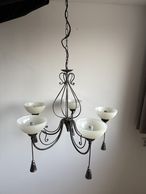 Plafond lamp met 5 kelken 
