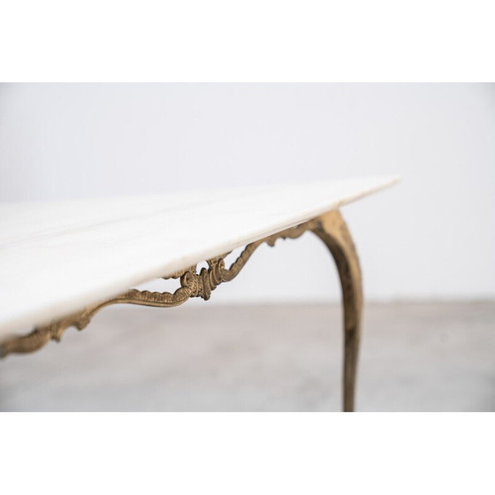 Image 1 of Vintage coffee table with brass frame and onyx top, 1960-1970