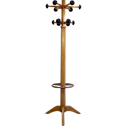 Appendiabiti vintage "Stella" in legno massello di faggio, 1960