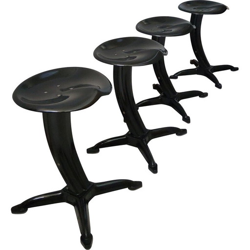 Ensemble de 4 tabourets Lotus vintage par Yasu Sasamoto pour Dulton