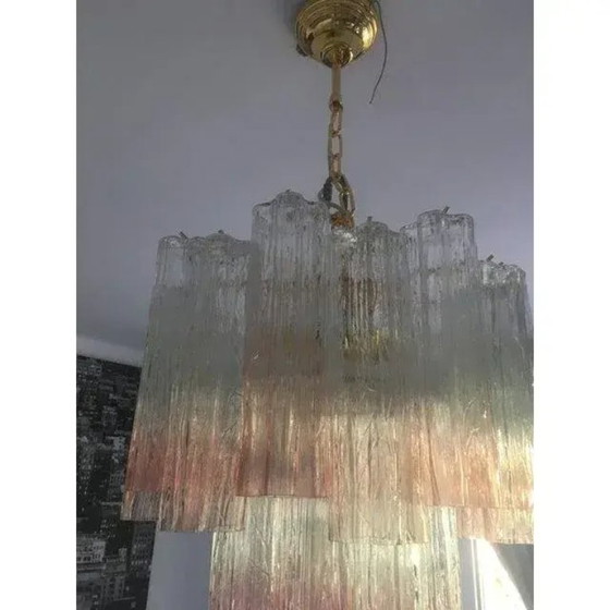 Image 1 of Coppia di lampadari moderni Tronchi in vetro di Murano rosa sbiancato