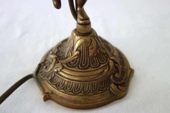 Image 1 of Art Deco brass cherub or angel lamp