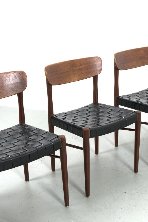 4x chaises en bois vintage
