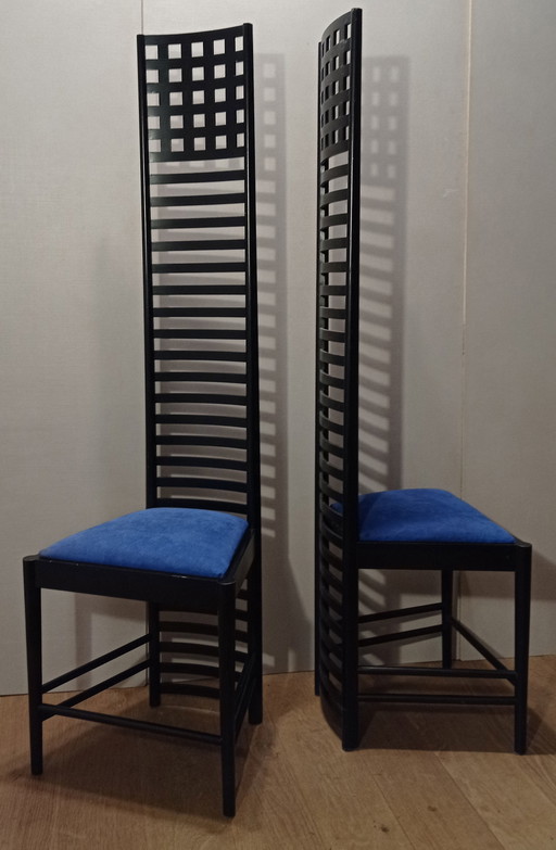 2x Alivar 814 Hill House Chair by Charles Rennie