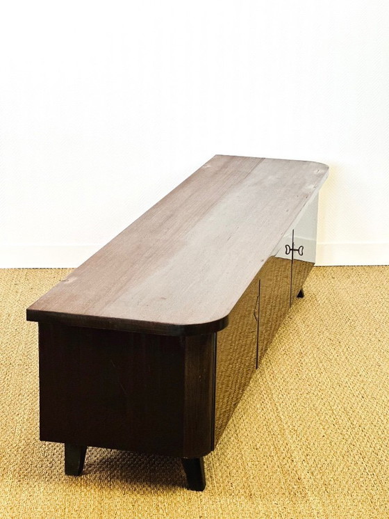 Image 1 of Vintage varnished low sideboard, 1960