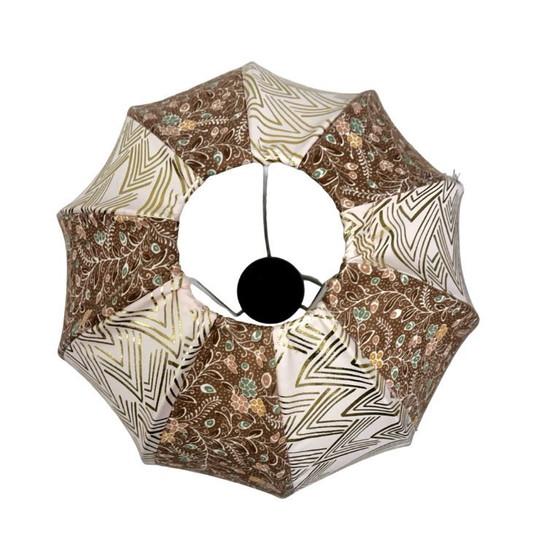 Image 1 of Lampe de table italienne vintage en albâtre/onyx, abat-jour cousu à la main, années 1960.