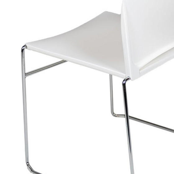 Image 1 of 10x Fix design stoel, wit/chroom, zonder armleggers