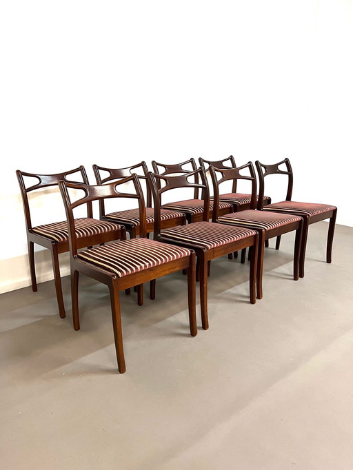 8x Christian Linneberg Palisander Eetkamerstoelen Model 94