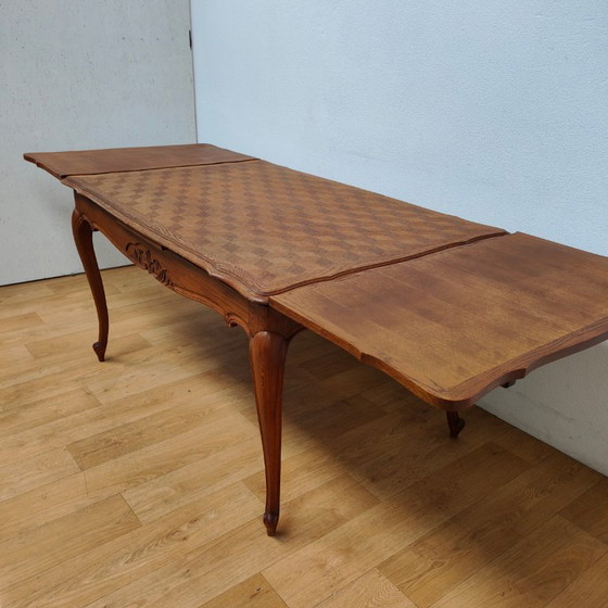 Image 1 of Table à manger de campagne vintage, table à manger extensible