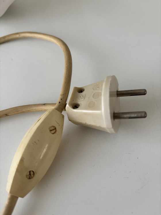 Image 1 of Vintage white Delft hand lamp with globe (marked)