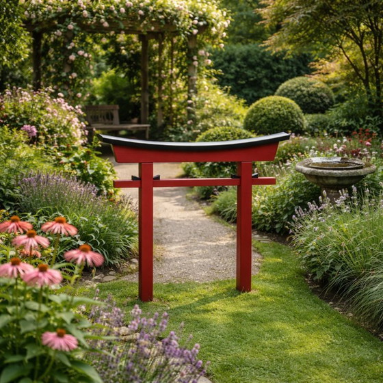 Image 1 of Handgemaakte Japanse tuinpoort (torii) van hout – model Torii 021 nieuw
