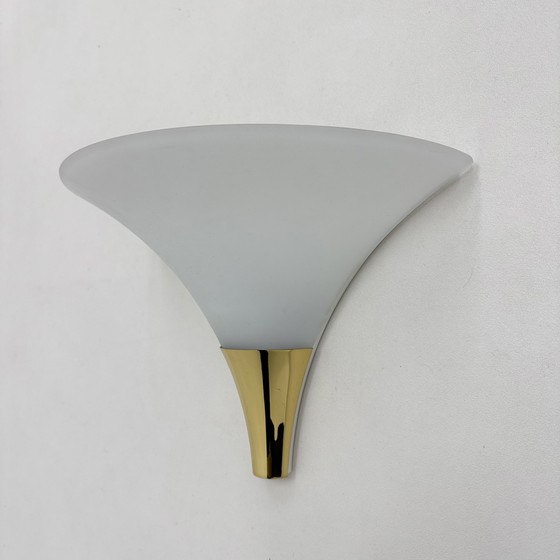 Image 1 of Limburg Glashütte Brass and Glass Wall Lamp Sconce, 1970s