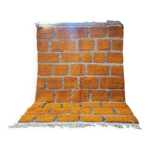 Berber Marokkanischer Teppich 300x200 cm – Terrakotta geometrische Muster
