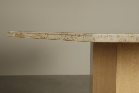 Image 1 of Tavolo da pranzo ottagonale in travertino, Italia anni '70