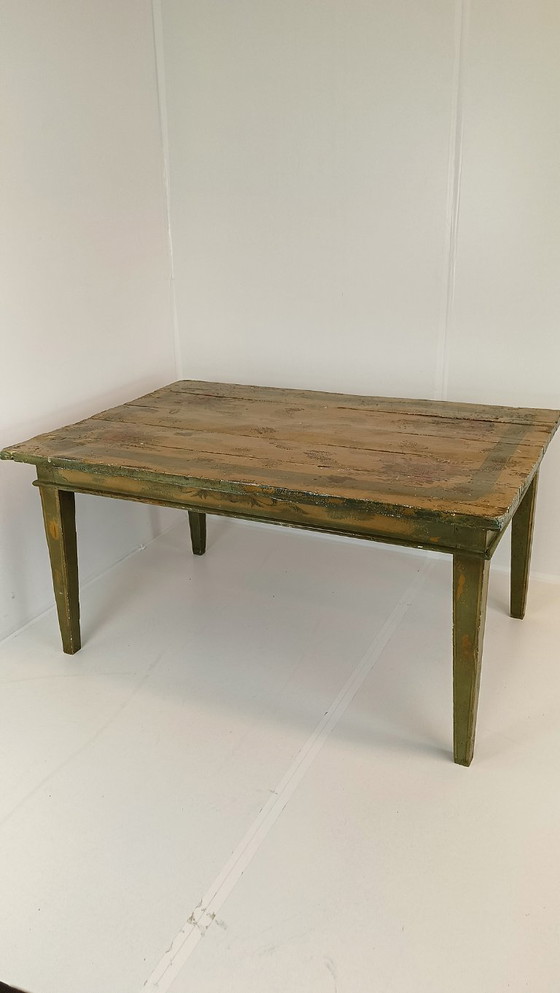 Image 1 of Antique Swedish painted dining table