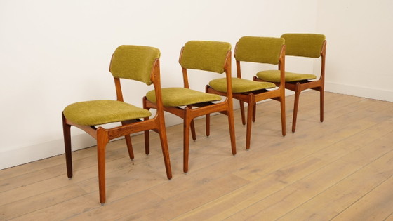 Image 1 of 4 x Dining Chairs | Erik Buch | Model 49 | Rosewood | Newly upholstered