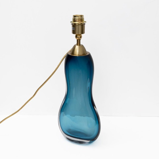 Pair Of Italian Mid-Century Blue Murano Sommerso Glass Table Lamp – Murano Glass (photo 6 of 7)