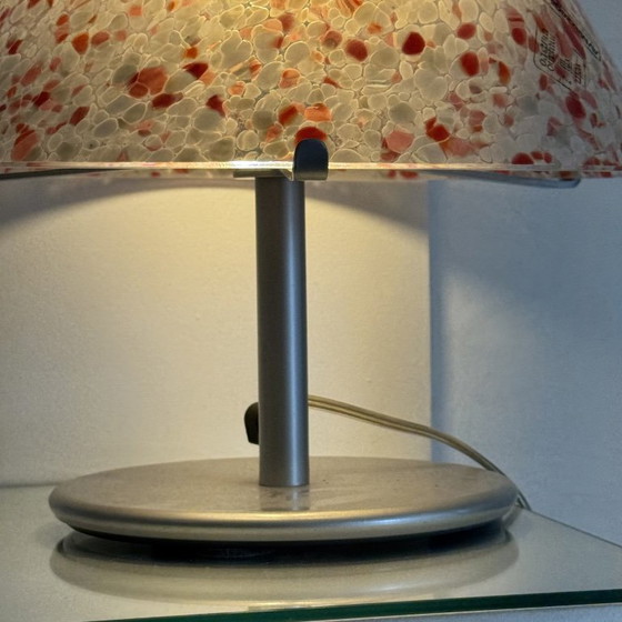 Pair of Mushroom Lamps AV Mazzega Murano 1970s Vintage Spotted Red Lampshade – Table lamps, Murano Glass (photo 11 of 11)