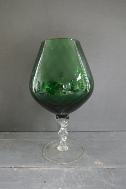 Vintage Empoli Optically Blown Glass Vase Green – vazen