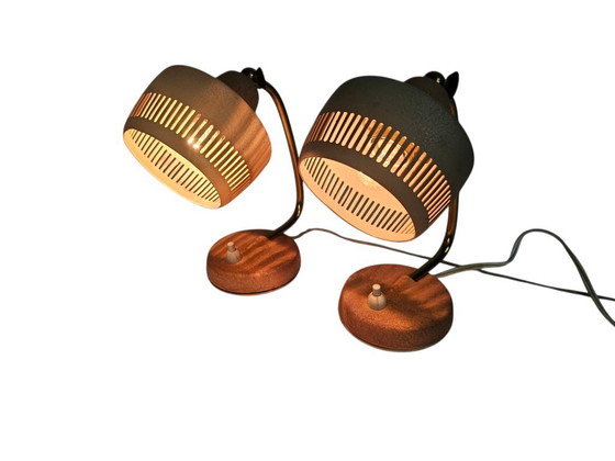 Robert Pfäffle KG - 2 table lamps - metal - brass - Germany - 1960's (photo 4 of 12)