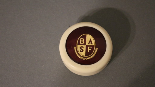 Very old and rare advertising measuring tape from the BASF company for polystyrene