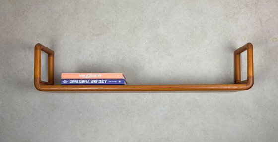 Image 1 of Vintage dyrlund wandplank, teakhouten plank organische vorm