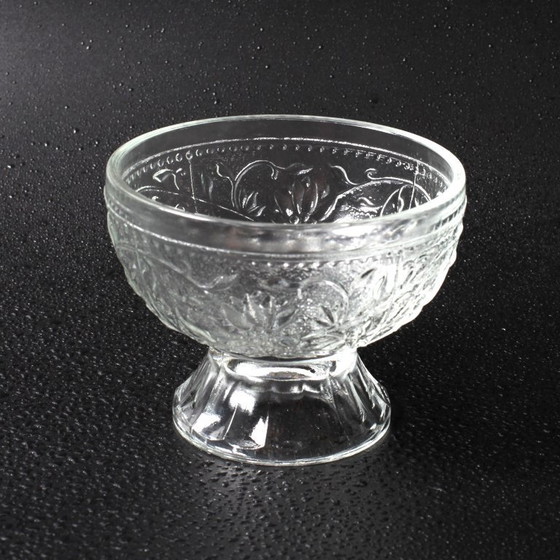 Image 1 of Set of 4 Mid-Century Pressed Glass Dessert Bowls Cibulak by Pavel Panek / 1977