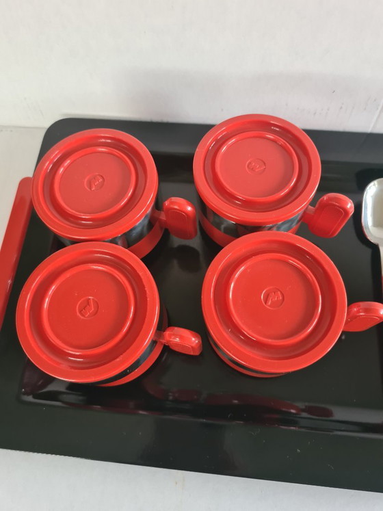 Morinox Italy Tablett-Set mit 4 Tassen, Untertassen, Löffeln – Tafelgeschirr, Plastic, rvs (photo 3 of 10)