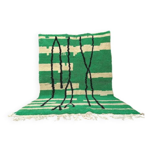 Boujaad vloerkleed, ecru met geometrische patronen, 250cm x 150cm