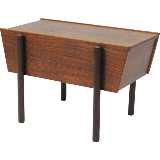 Tavolino da cucito danese vintage in teak, 1960