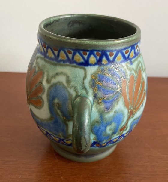 Image 1 of Pottery Factory South Holland - Pottery vase decorated with Crocus