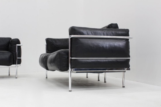 Image 1 of Set of LC2 sofas Grand Confort Le Corbusier for Alivar 1980s