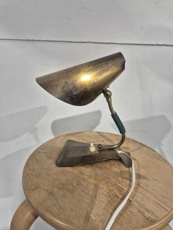 Vintage 50s brass bedside table lamp, Gold (photo 5 of 7)