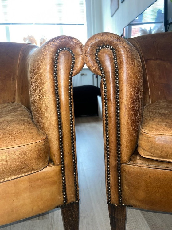 2x Sheepskin Club Armchairs – Nico van oorschot amsterdam, Leather (photo 11 of 14)