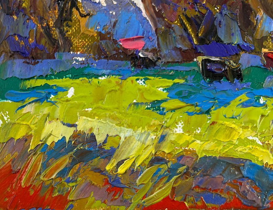 Image 1 of Peinture à l'huile originale, paysage d'été, midi sur la plage