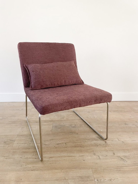 Set | 2 Stuks | Vintage Fauteuils | Herstoffeerd Paars – Cozi Caza, Polyester, Metal (photo 10 of 14)