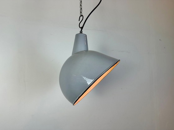 Image 1 of Suspension industrielle en émail gris, années 1960