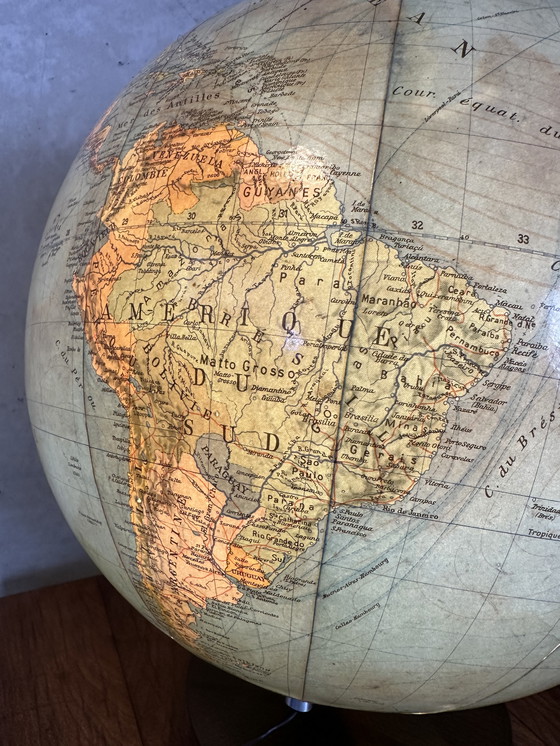 Image 1 of Vintage wereldbol ‘Colomb’ / verlichting - glas