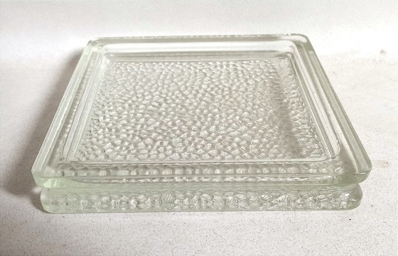 Image 1 of Nevada trinket tray, molded glass pavement, Saint Gobain, 1950s